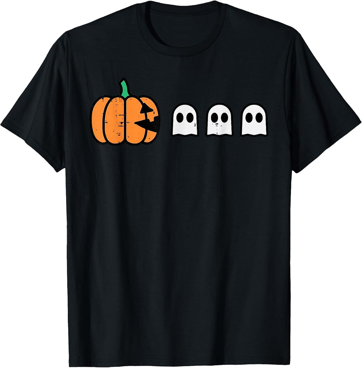 Halloween Gamer Pumpkin Eating Ghost Costume Men Boys Kids T-Shirt
