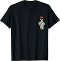 Skeleton Heart Hand Halloween Valentine Girl Women Men T-Shirt