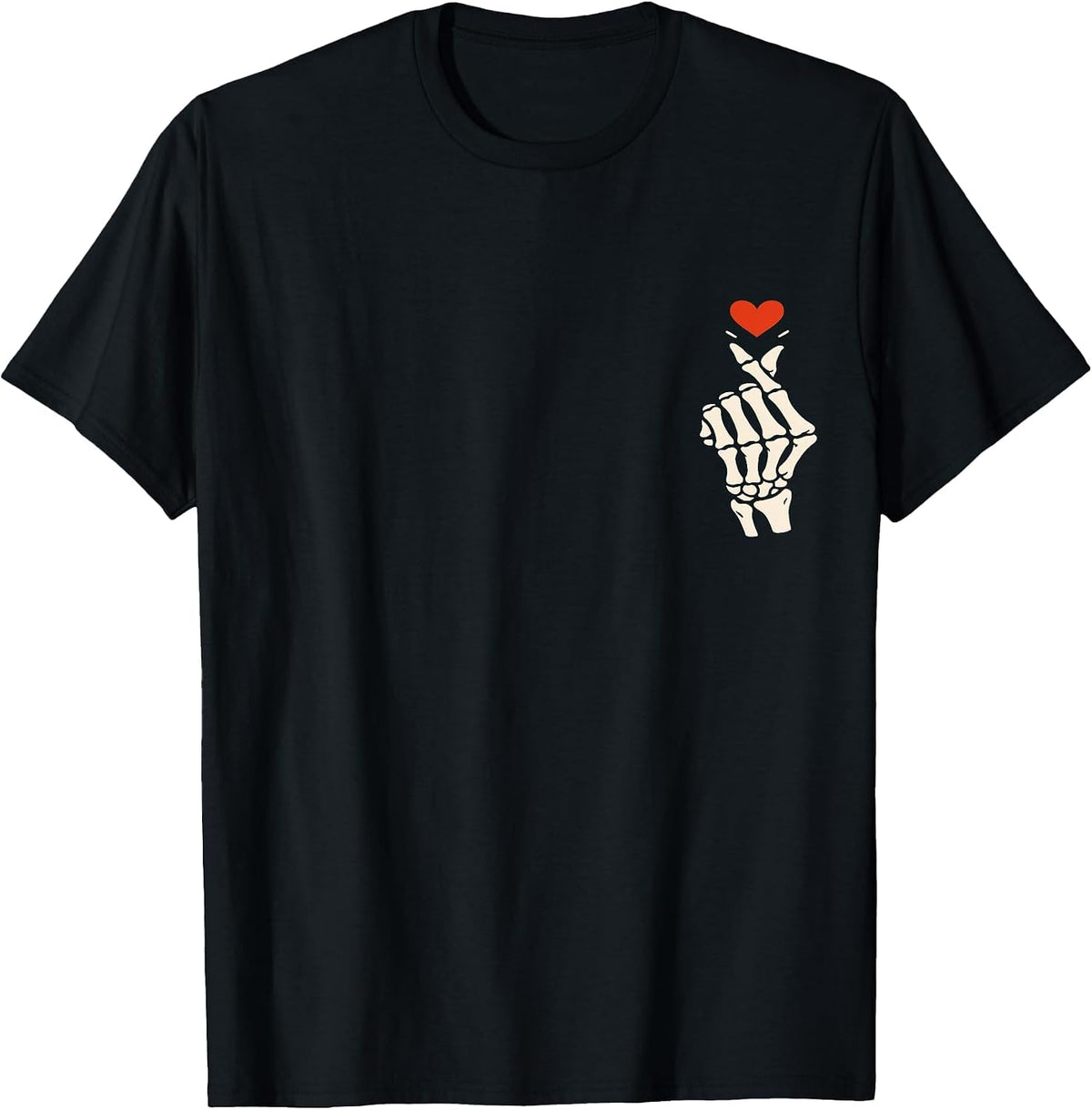 Skeleton Heart Hand Halloween Valentine Girl Women Men T-Shirt
