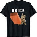 Funny Cat Throwing Brick Silly Cats Meme Brainrot Cat Lover T-Shirt
