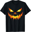 Scary Spooky Jack O Lantern Face Pumpkin Men Boys Halloween T-Shirt