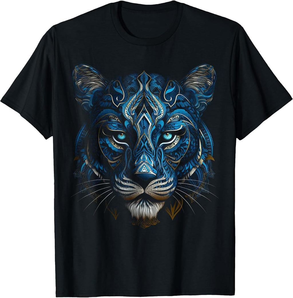 Tiger Artwork Blue Eyes - Animal Art Tiger T-Shirt