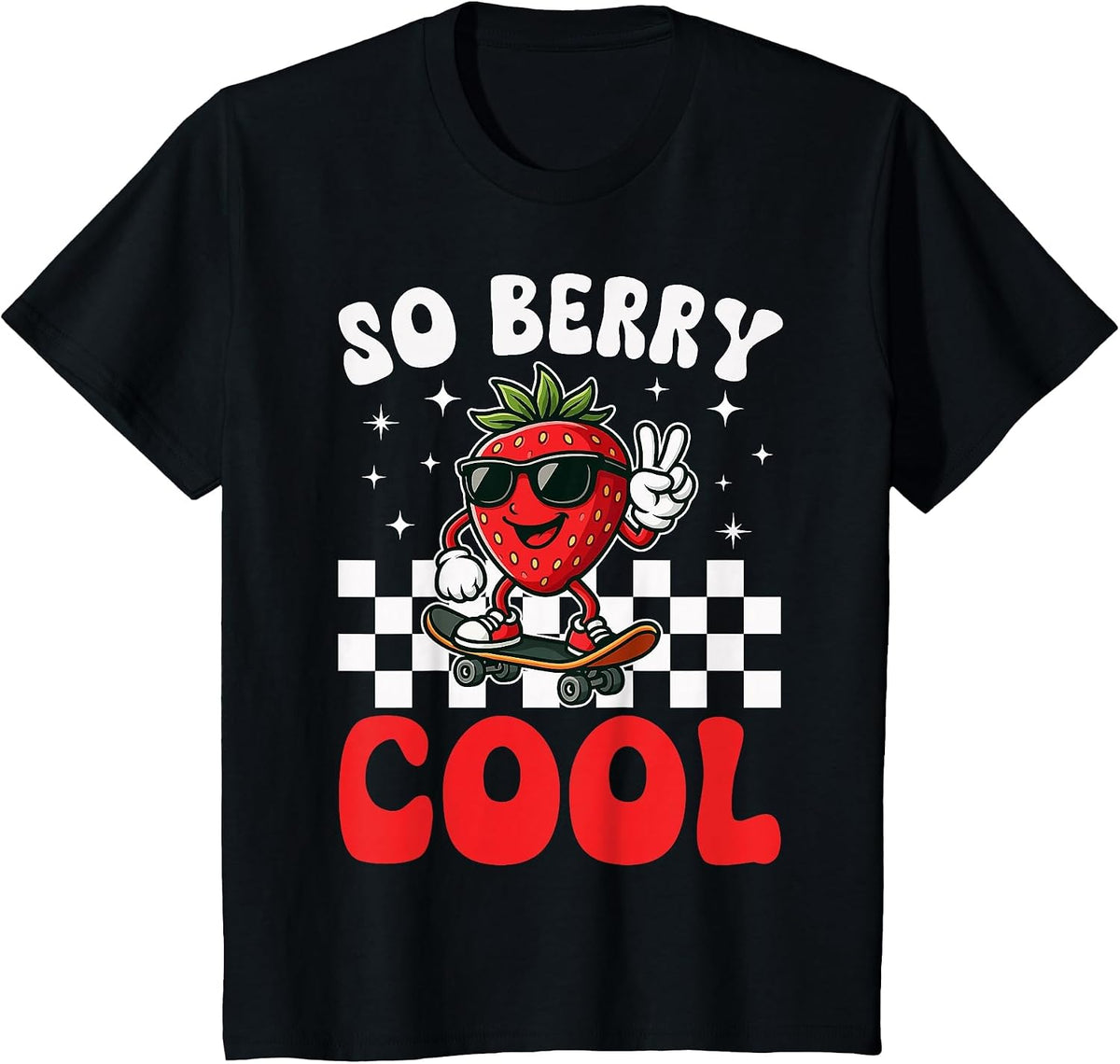 So Berry Cool Boys Strawberry Season Fruit Lover Groovy T-Shirt