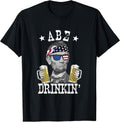 Abe Drinkin' Patriotic American Abraham Lincoln Drinking T-Shirt