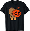 Scary Spooky Jack O Lantern Face Pumpkin Men Boys Halloween T-Shirt