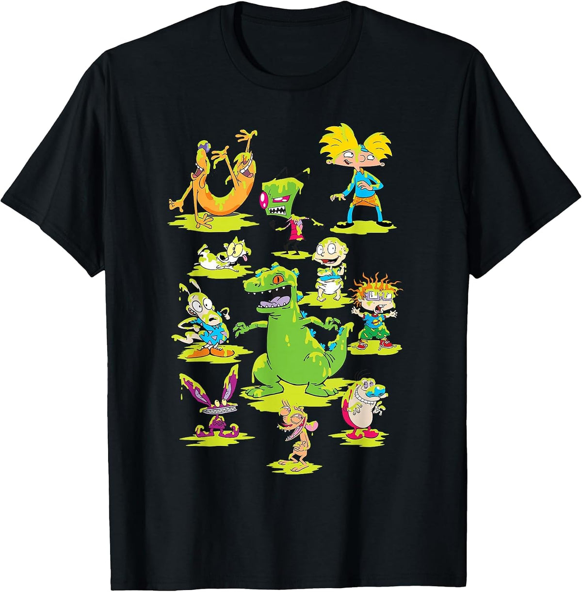 Nickelodeon Characters Covered in Slime T-Shirt