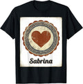 Men's Sabrina Vintage Retro Name Stamp Heart Personalized T-Shirt