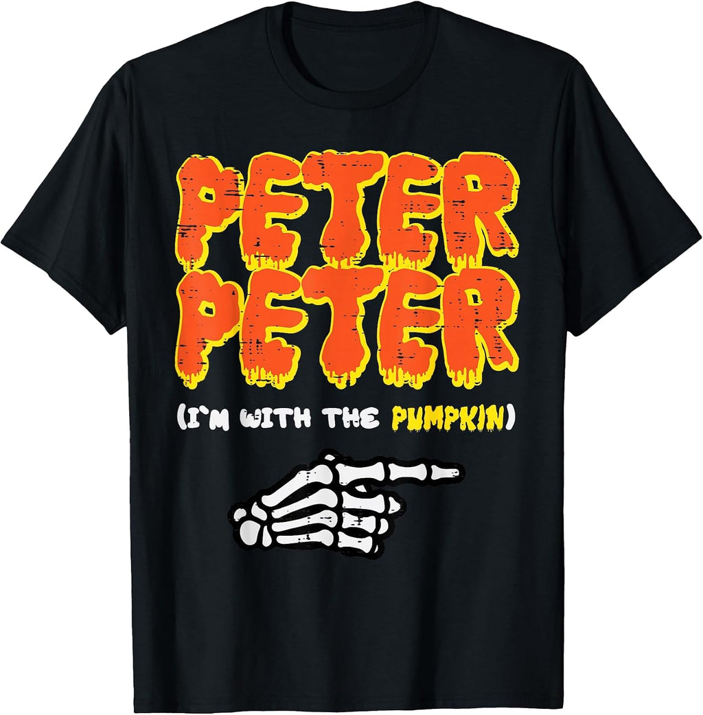 Halloween Peter Im with Pumpkin Couple Costume Men Women T-Shirt