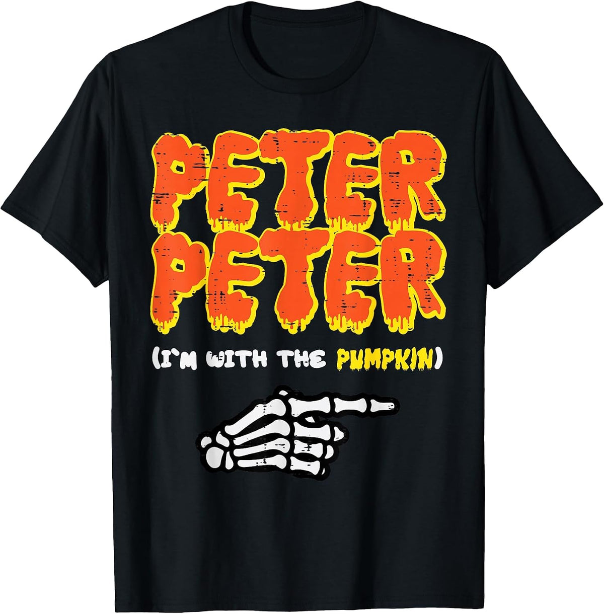 Halloween Peter Im with Pumpkin Couple Costume Men Women T-Shirt