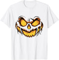 Scary Spooky Jack O Lantern Face Pumpkin Men Boys Halloween T-Shirt