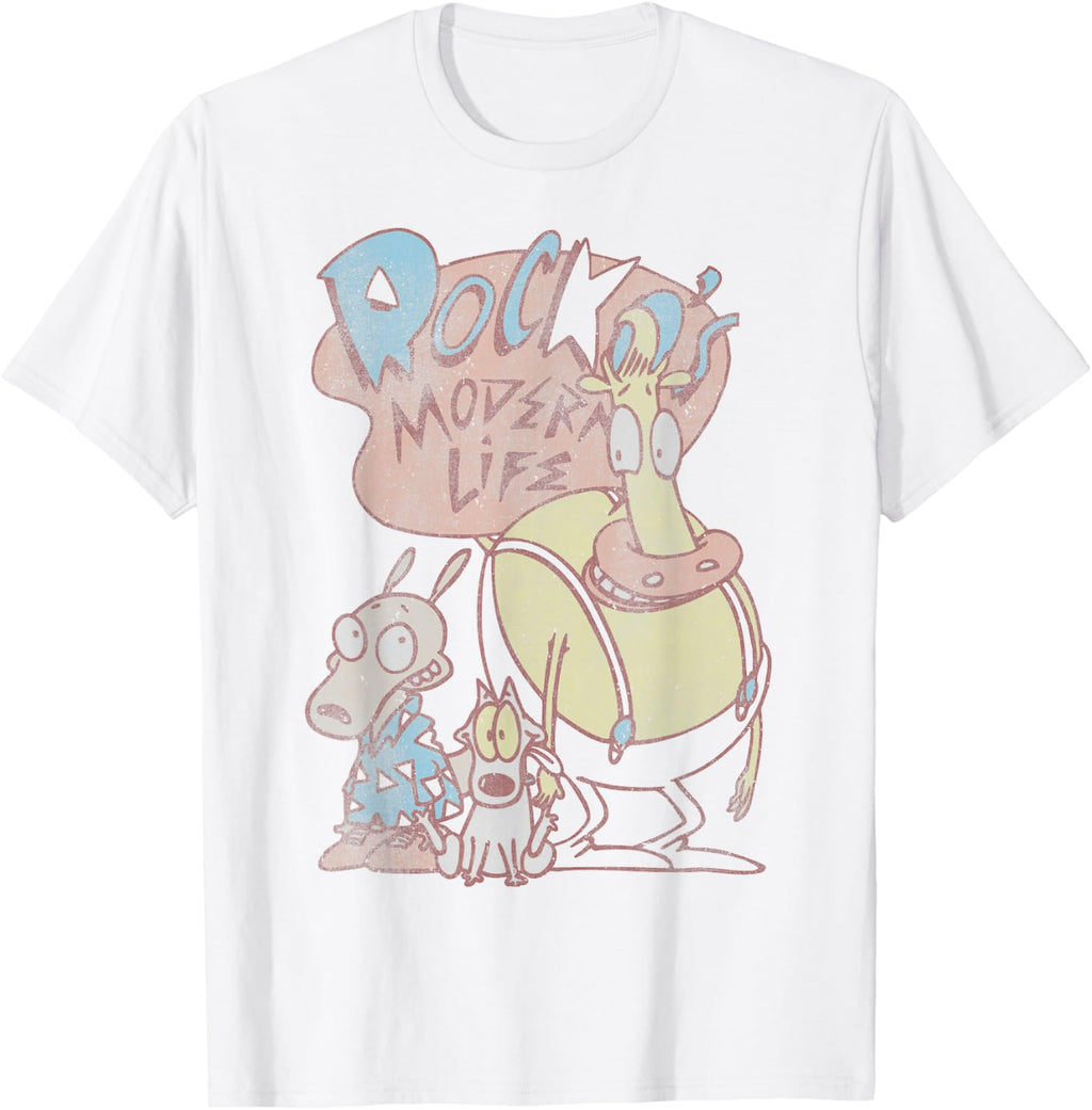 Nickelodeon Rocko's Modern Life Distressed Group T-Shirt T-Shirt