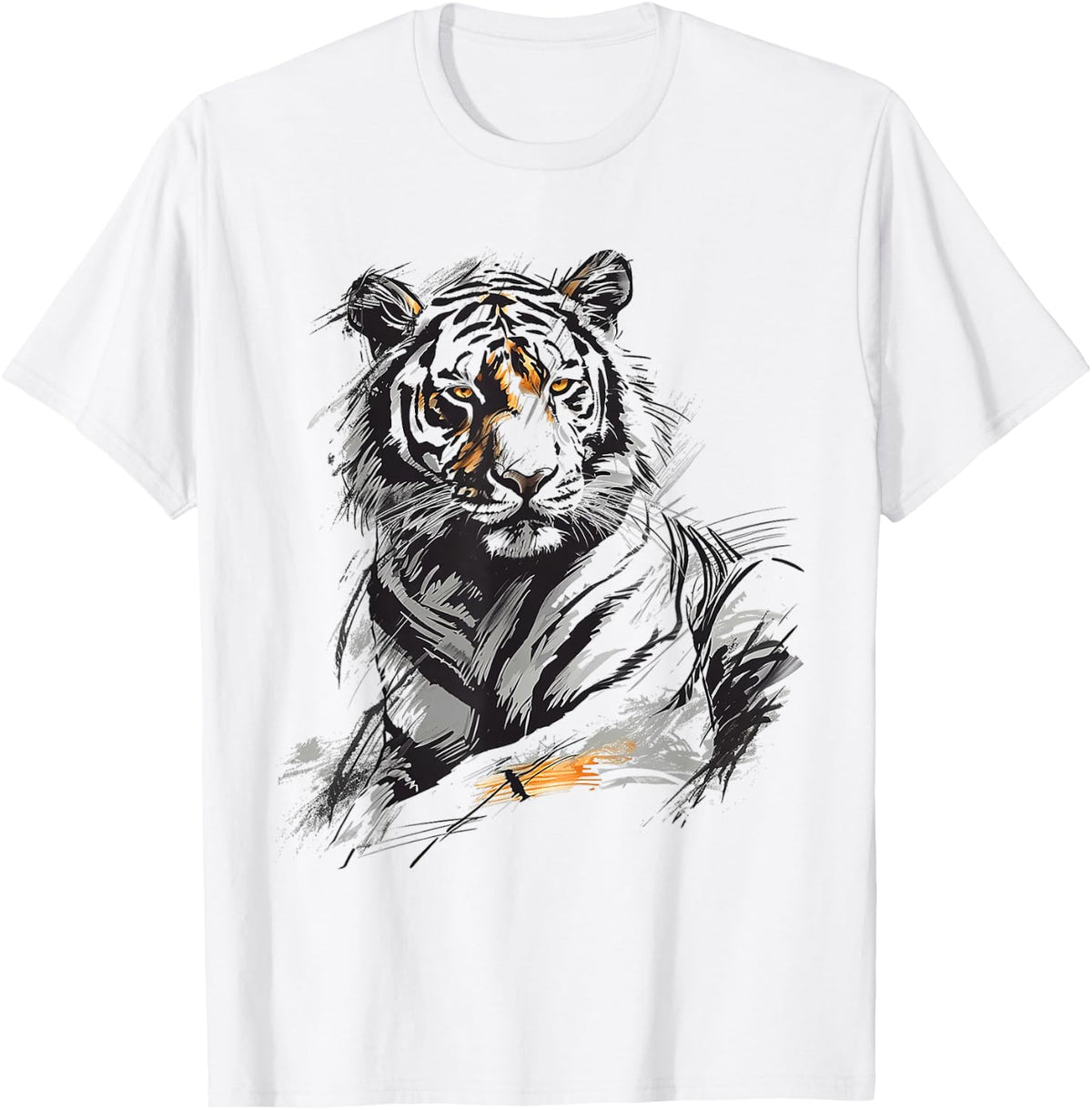 Tiger Animal Print Zoo Drawing Art Abstract Tiger T-Shirt