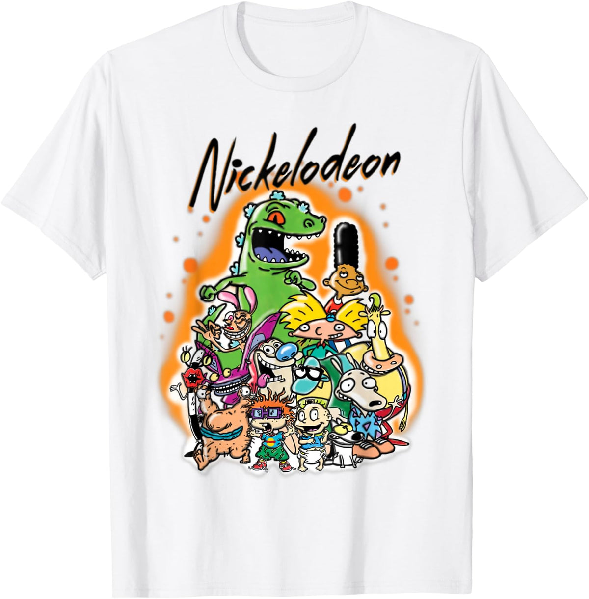 Nickelodeon Classic Nick 90s Urban Spray Paint Character Tee T-Shirt