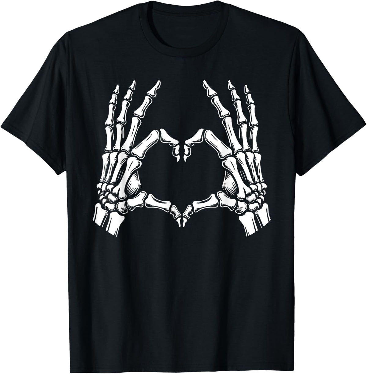 Skeleton Heart Hands Sign Halloween Costume Retro Halloween T-Shirt