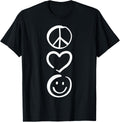 Peace Love and Happiness T-Shirt Peace Sign, Heart, Smile T-Shirt