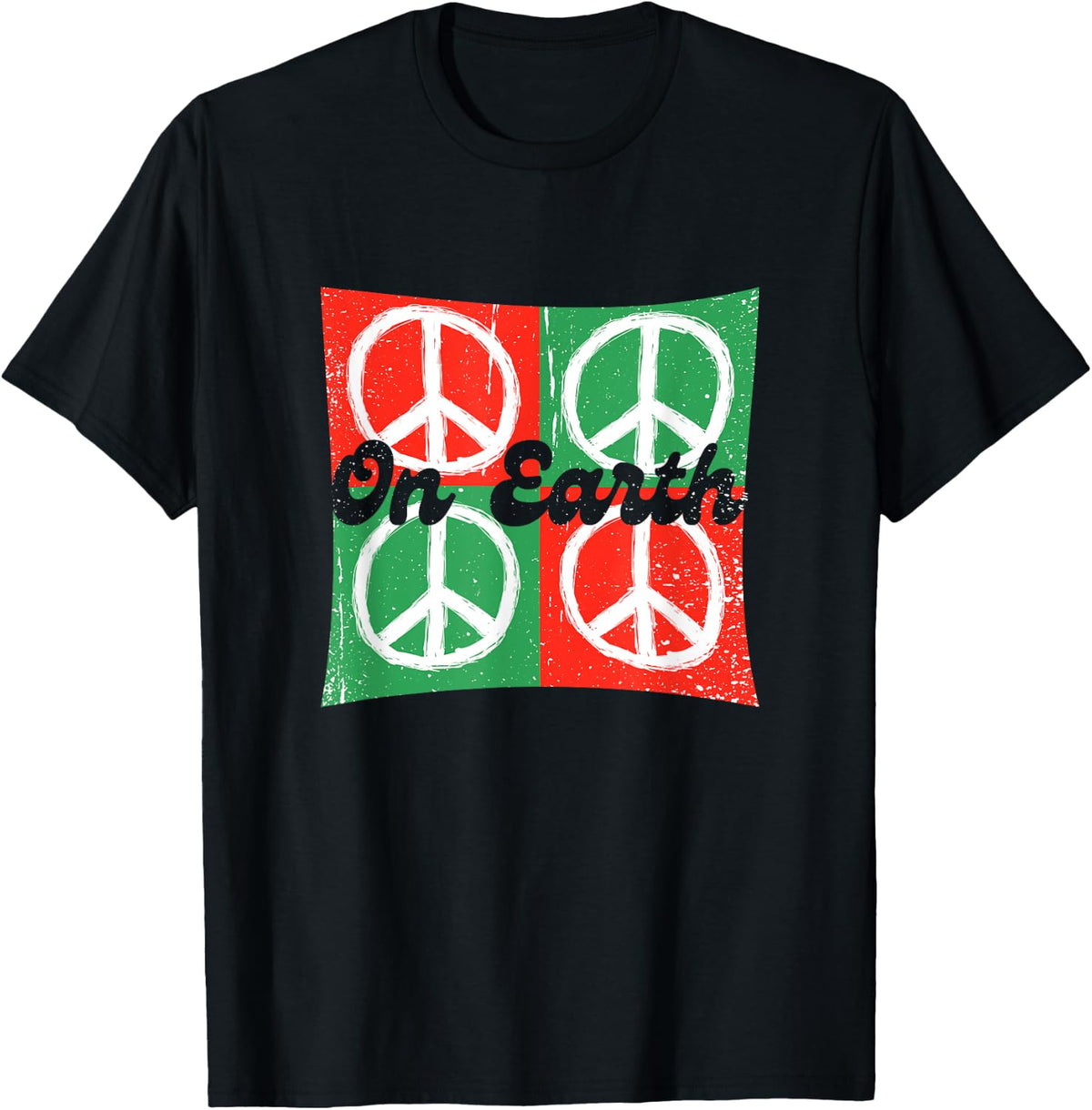 Retro Peace On Earth Peace Sign Symbol Hippie Pacifist Love T-Shirt
