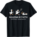 Funny Christian Goose Walking by Faith Tripping Constantly T-Shirt