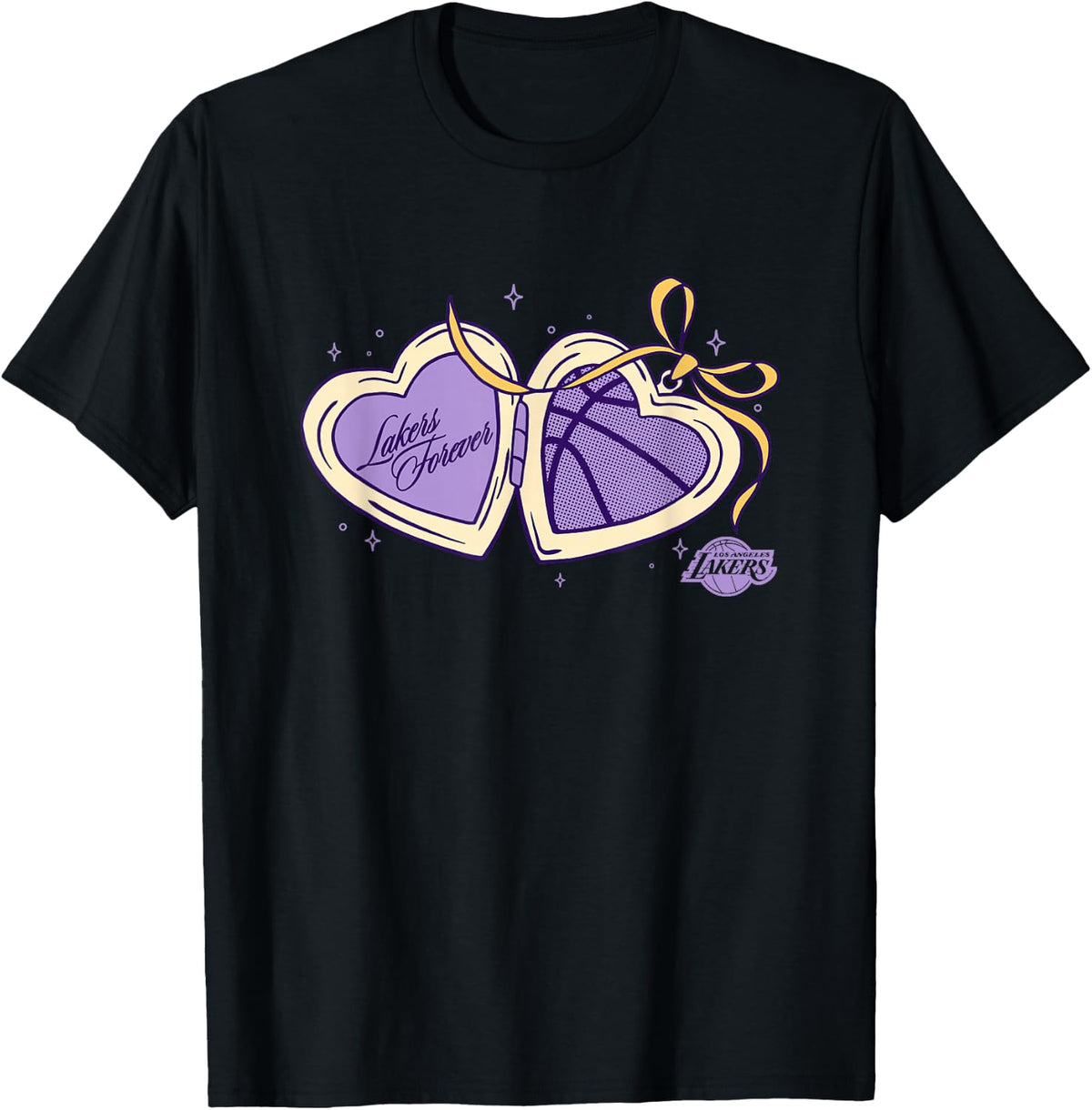 NBA Los Angeles Lakers Valentine's Day Heart Locket T-Shirt