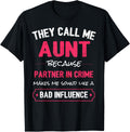 Funny Aunt Aunt Partner in Crime T-Shirt