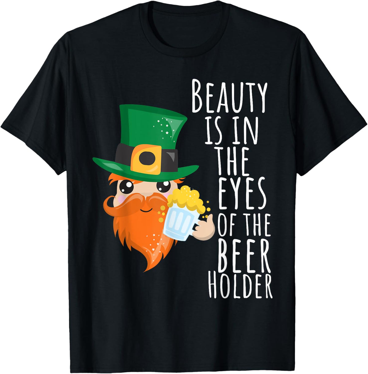 St Patrick's Day Beer Lover Funny Drinking Irish Bearded T-Shirt