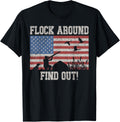 Vintage Flock USA F Around Find Out American Flag T-Shirt