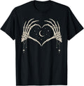 Vintage Skeleton Hand Heart Sign Fall Autumn Costume Retro T-Shirt