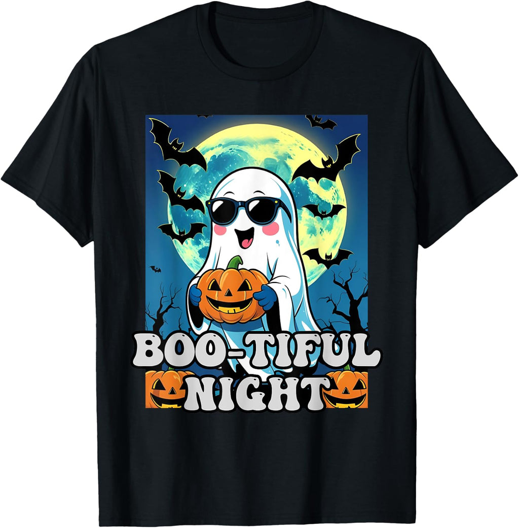 Cute Sunglasses Ghost Birthday Boy Funny Halloween Lover T-Shirt