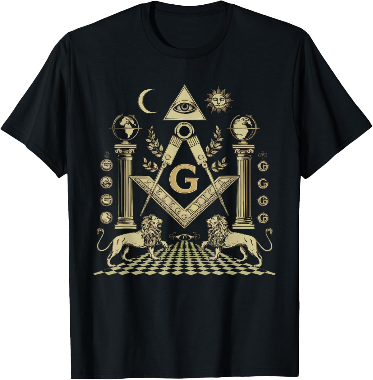 Freemason Masonic Fraternal Freemasonry Square Compass T-Shirt