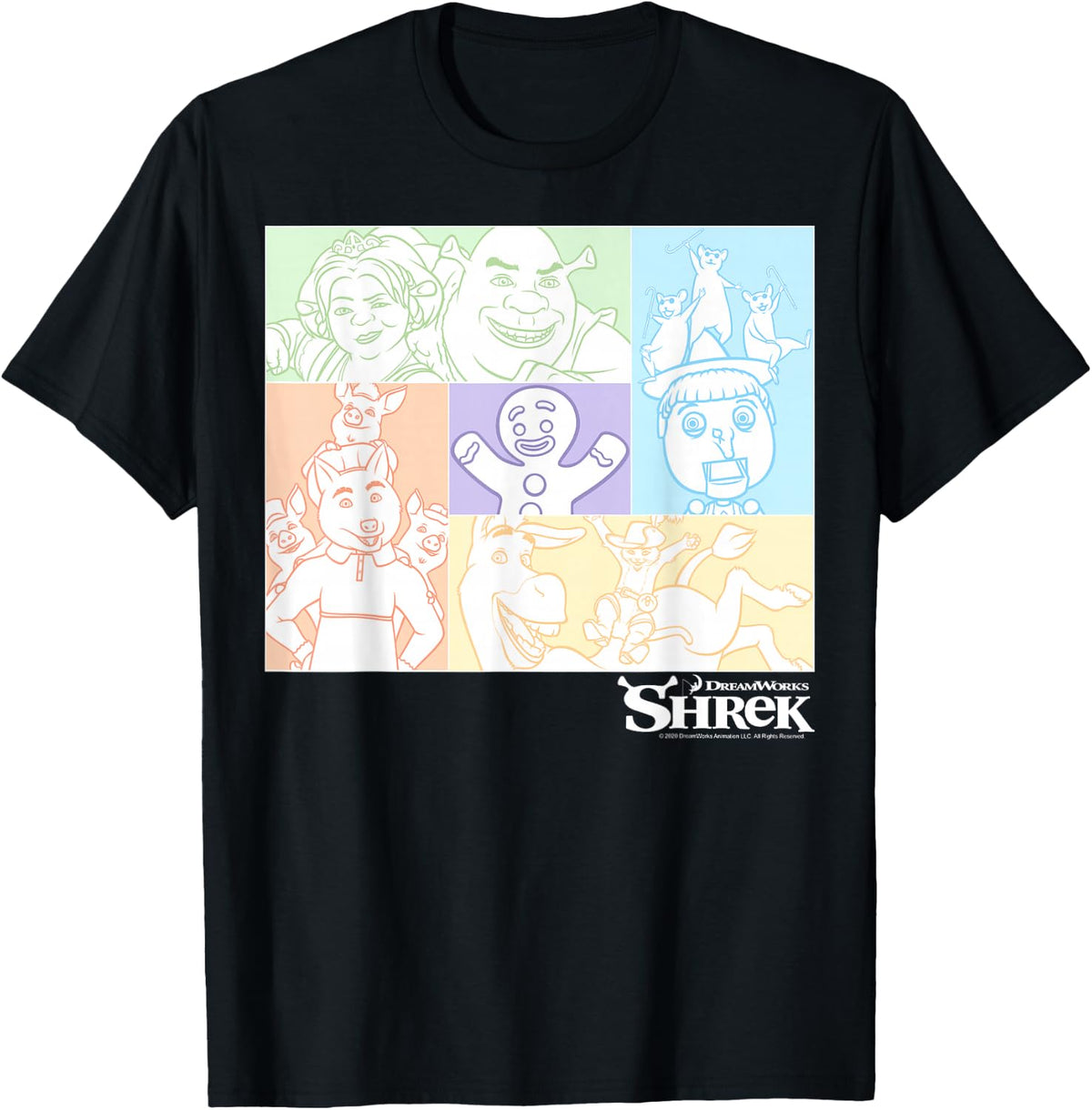 Shrek Group Shot Pastel Box Up T-Shirt