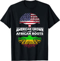 American Grown African Roots USA Flag Black Month T-Shirt