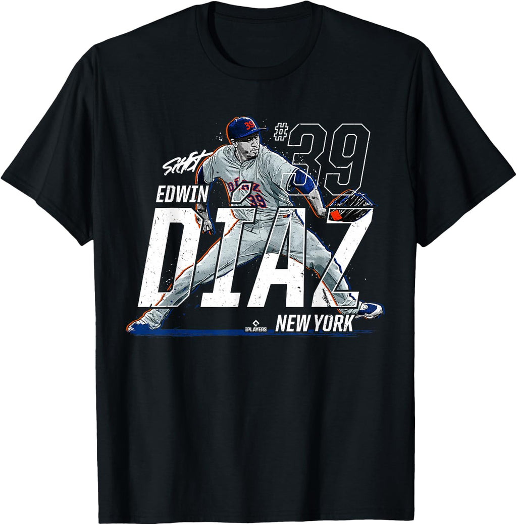 Dynamic Pose Edwin Diaz New York Baseball MLBPA T-Shirt