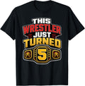 5th Wrestling Birthday This Wrestler Just Turned 5 Boys T-Shirt