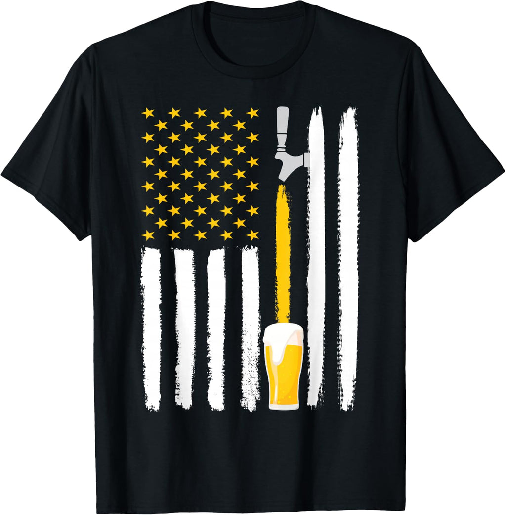 Craft Beer American Flag USA 4th July Brewery T-Shirt