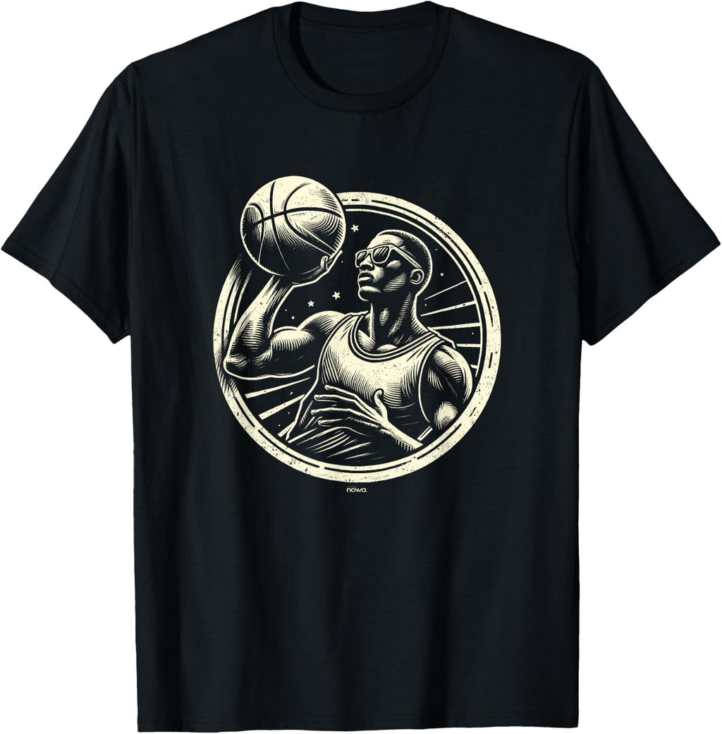 COOL VINTAGE BASKETBALL PLAYER WITH SUNGLASSES RETRO LOGO T-Shirt
