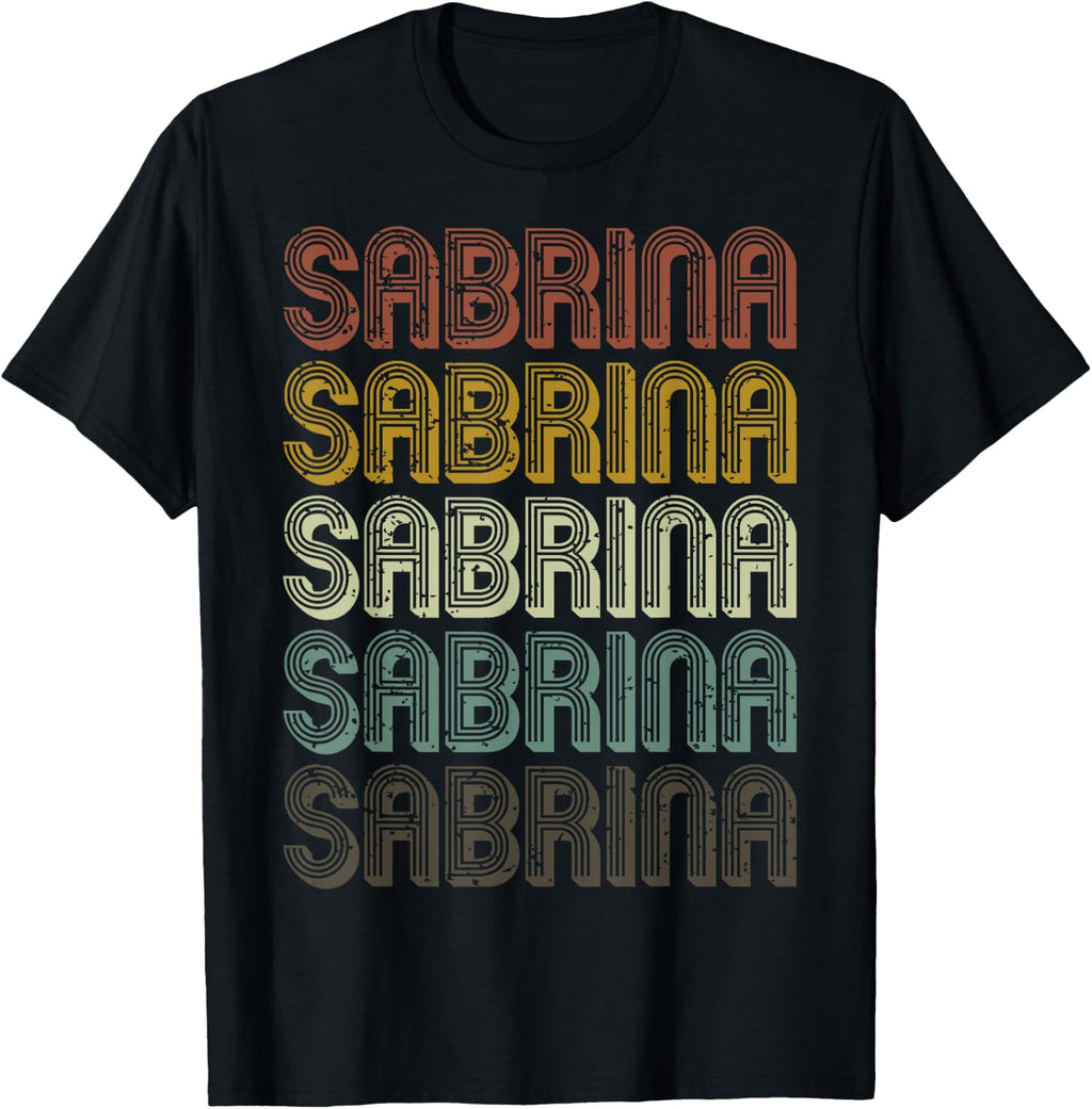 Retro Sabrina First Name Personalized Sabrina Groovy Vintage T-Shirt