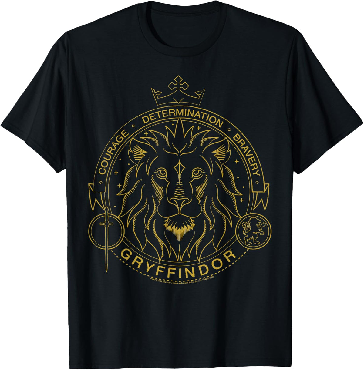 Harry Potter Gryffindor Line Art Lion Symbol T-Shirt
