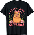 Cute Just a Girl who Loves Capybaras Kids Youth Teens T-Shirt