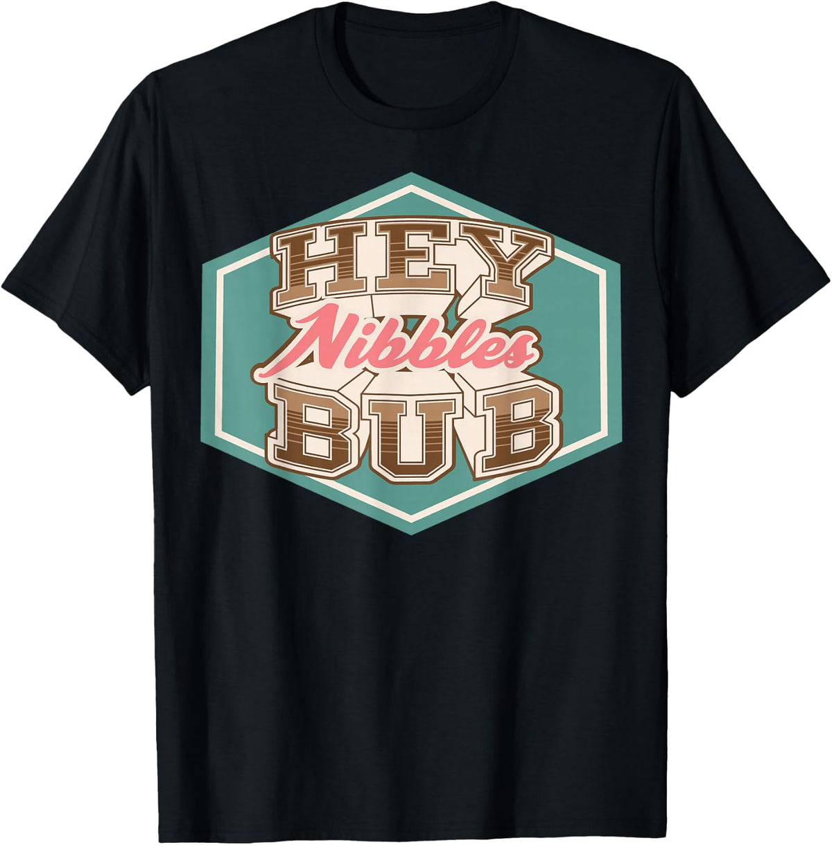 Disney Zootopia 2 Nibbles Hey Bub Block Font Retro Hexagon T-Shirt