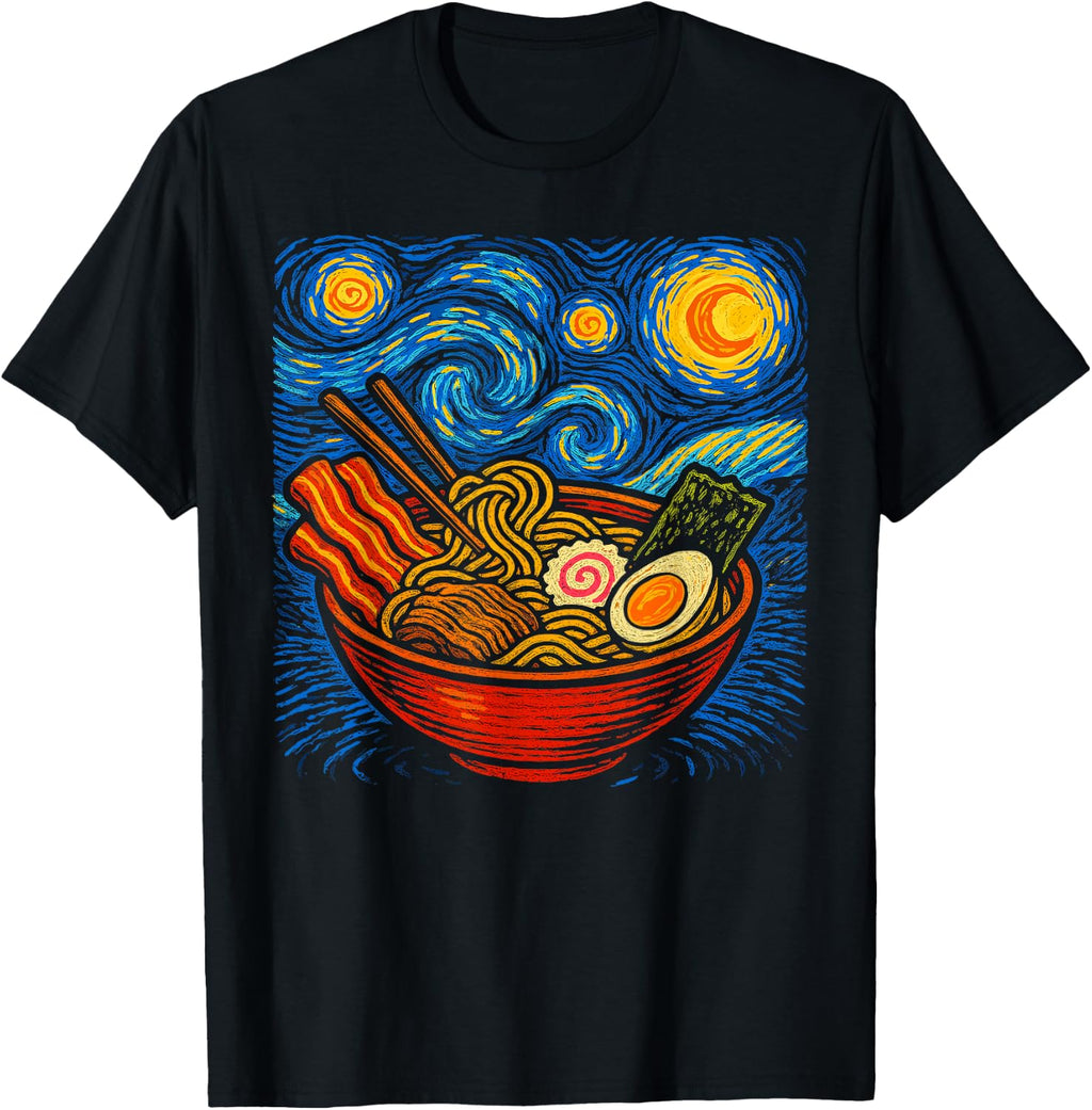 Novelty Art Drawing Men Women Kids Funny Ramen T-Shirt