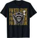 Fourth Grade Raccoon with Pencil and Coffee Back to School T-Shirt