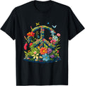 Peace Sign with Flowers and Butterflies, Peace T-Shirt