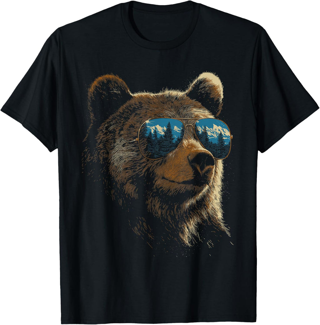 Retro Novelty Men Women Kids Funny Bear T-Shirt